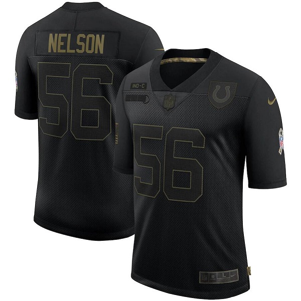 Men's Indianapolis Colts #56 Quenton Nelson 2020 Black Salute To Service Limited Stitched Jersey